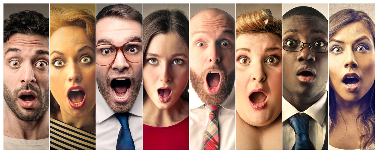 faces surprised